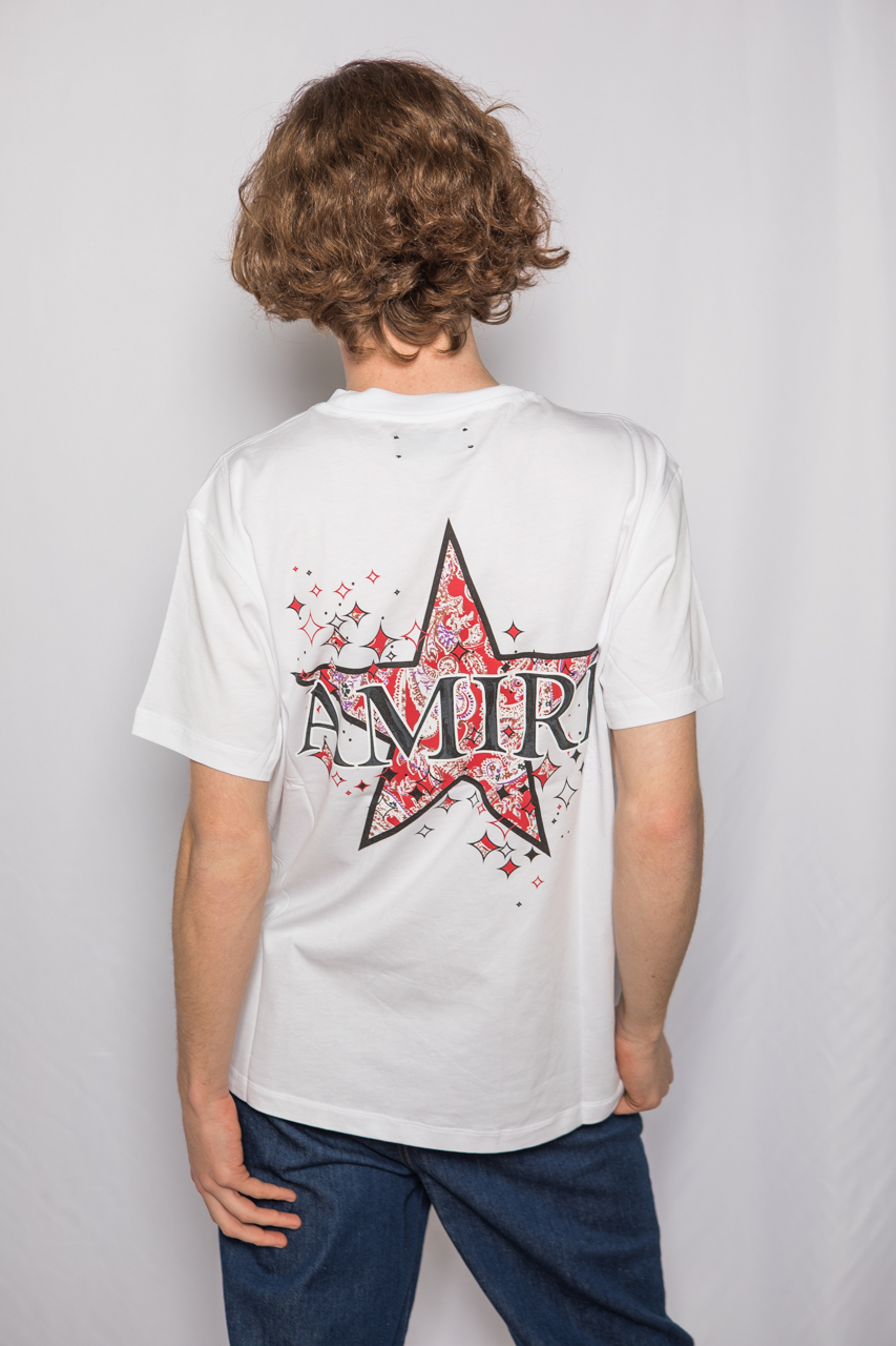 Amiri Paisley Star Cotton Jersey T-shirt in White for Men